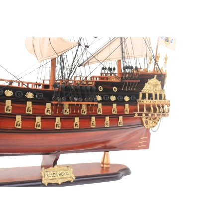 Drewniany model francuskiego żaglowca „Soleil Royal” 80 cm – ekskluzywna dekoracja marynistyczna, żeglarski prezent